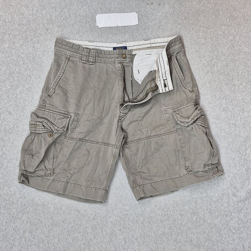 Polo Ralph Lauren Men Shorts 36 Gray Cargo Twill Utility Outdoor Hiking